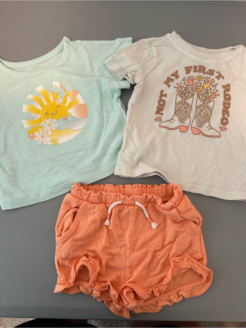 18M baby girls tee shirts and shorts bundle
